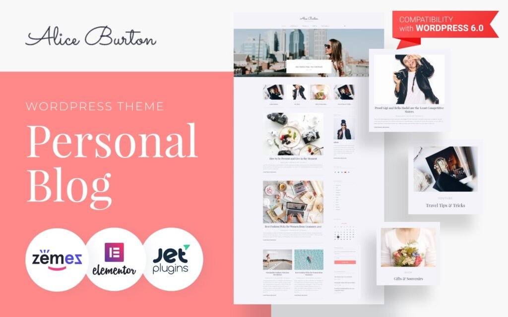 AliceBurton – 个人博客 WordPress Elementor 主题