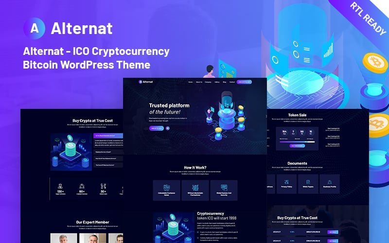 Alternat – ICO加密货币响应式比特币WordPress主题