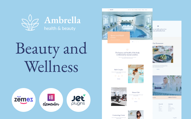 Ambrella – 美容和健康网站模板WordPress主题