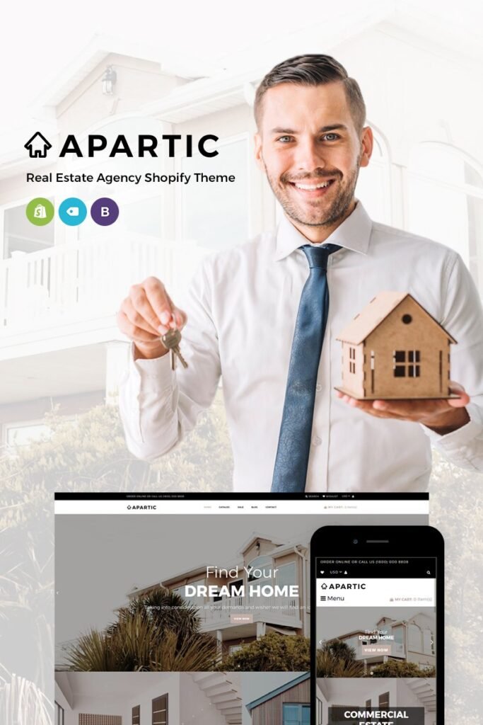 Apartic是一种适用于房地产领域的Shopify主题。