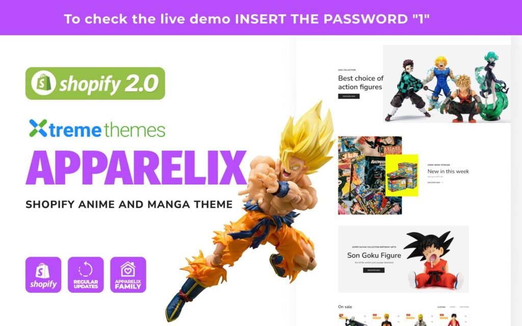Apparelix – 动漫和漫画商店Shopify主题