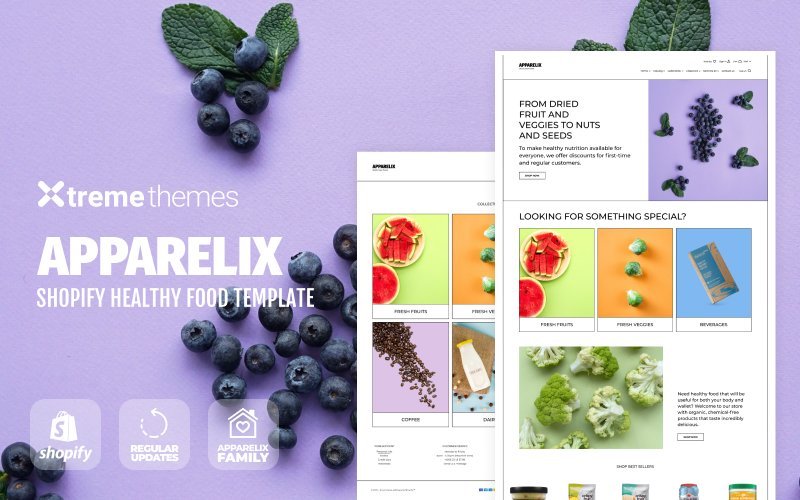 Apparelix 健康食品电子商务模板是 Shopify 主题。