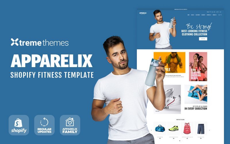 Apparelix Shopify Fitness eCommerce Template Shopify主题使您可以创建专门用于健身电子商务的网店。