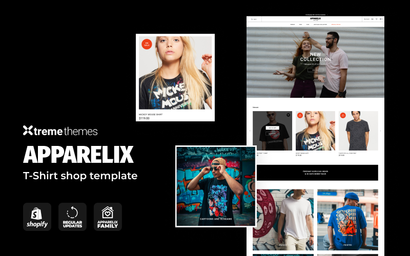 Apparelix T恤店模板Shopify主题
