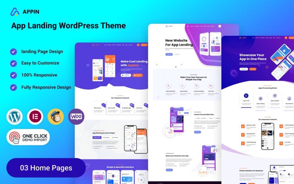 Appin – 应用和Saas着陆页WordPress主题