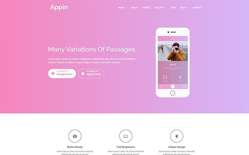 Appin – 应用响应式WordPress主题