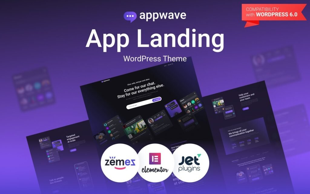 Appwave- 创新时尚的应用程序落地页WordPress主题