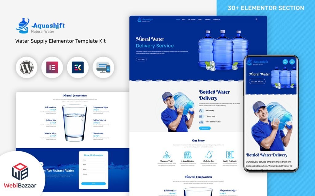 Aquashift – 饮用水WordPress送货服务主题