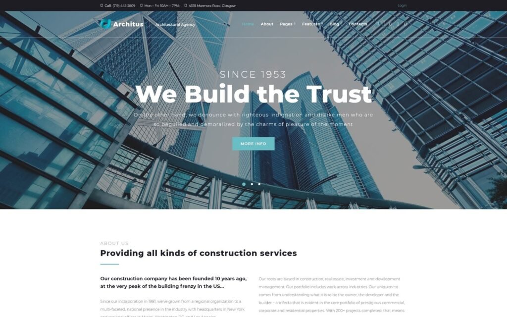 Architus – 建筑 WordPress 主题
