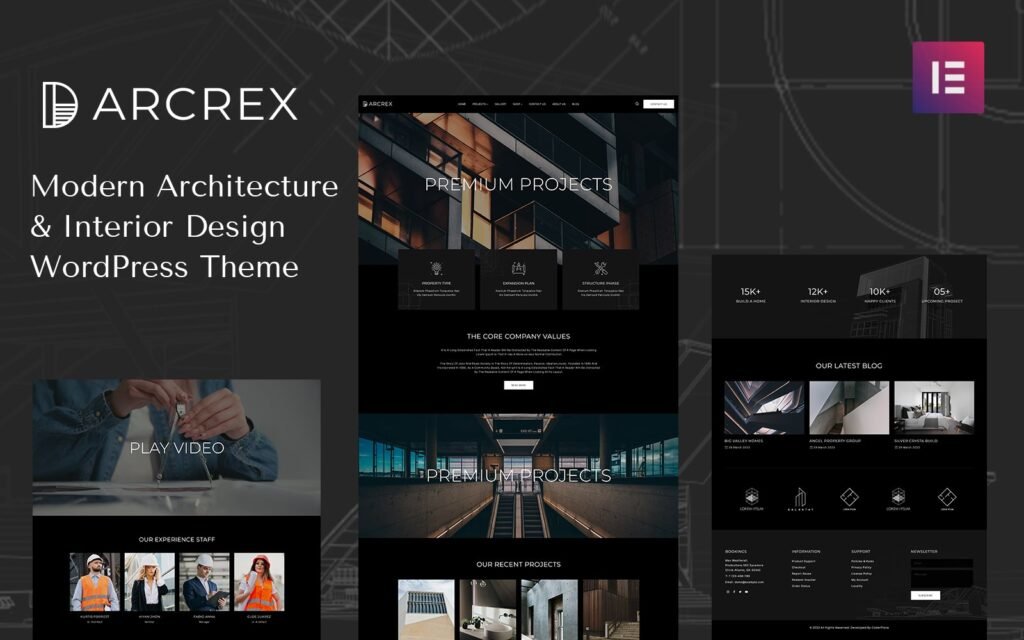 Arcrex Architecture and Interior Design WordPress Theme是一款针对建筑和室内设计领域的WordPress主题。