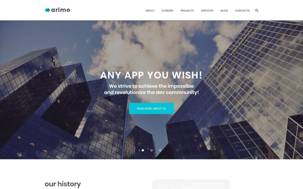 Arimo – 软件和应用程序开发WordPress主题
