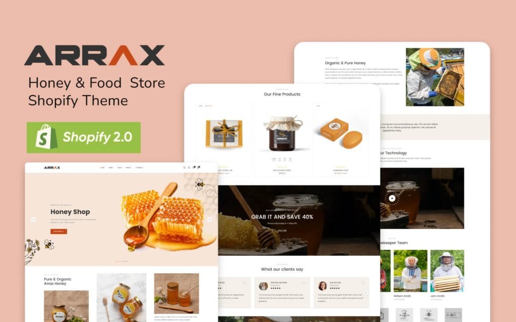 Arrax – 蜂蜜和食品商店Shopify主题