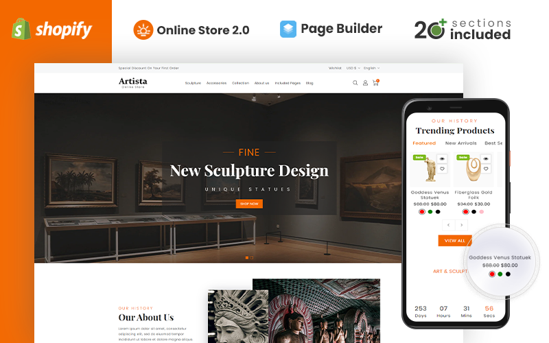 Artista – 艺术画廊商店Shopify主题