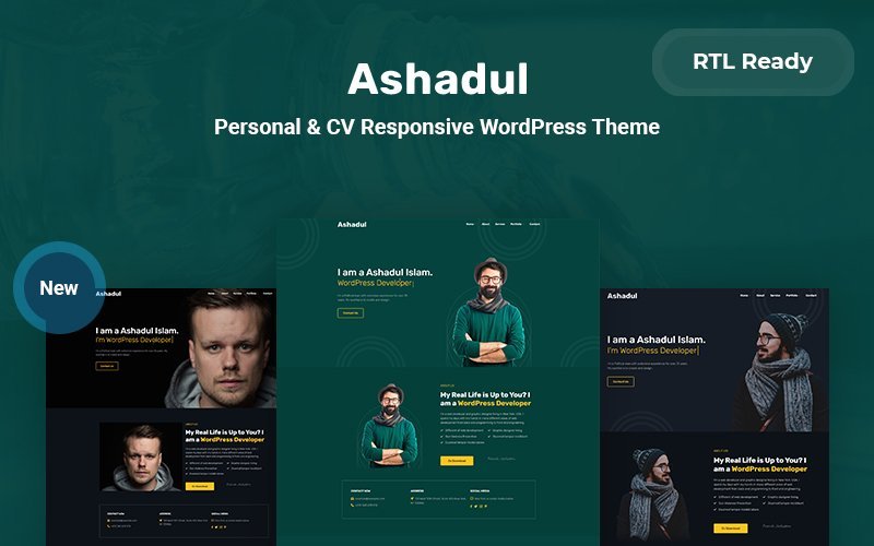 Ashadul – 个人简历响应式 WordPress 主题