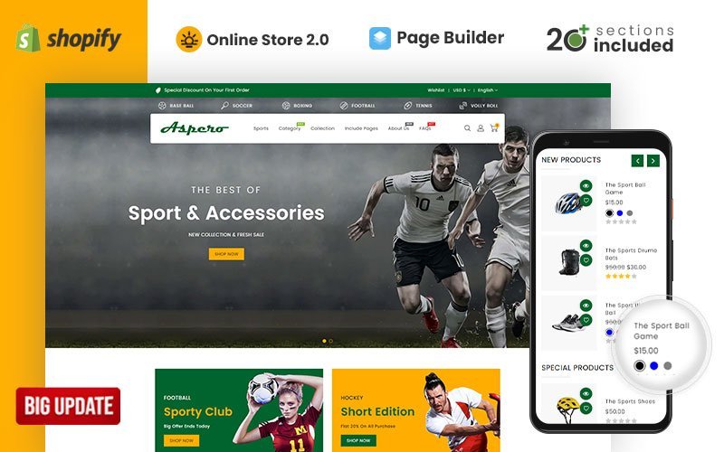 Aspero Sectioned是Shopify的主题之一。