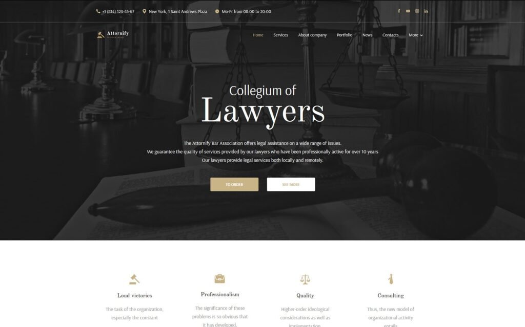 Attornify – 私人律师事务所和律师WordPress主题