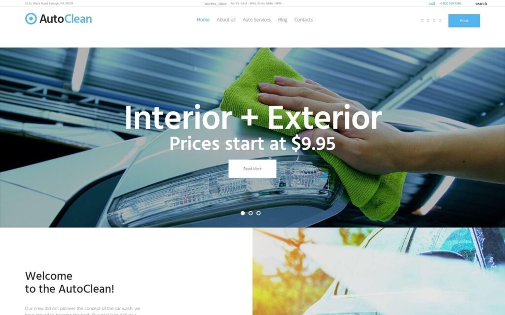 AutoClean – 洗车与汽车维修的WordPress主题