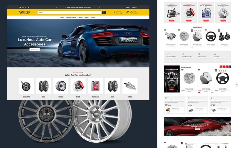 Autopro – 汽车及备件汽车工具多用途Shopify 2.0响应式主题