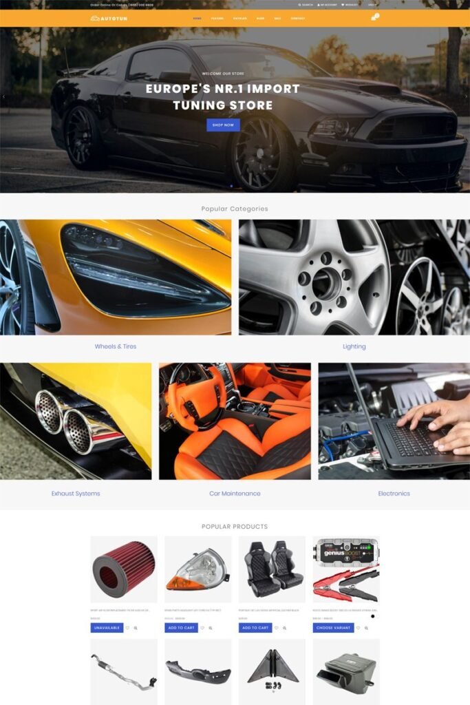 Autotun – 汽车和摩托车清洁Shopify主题