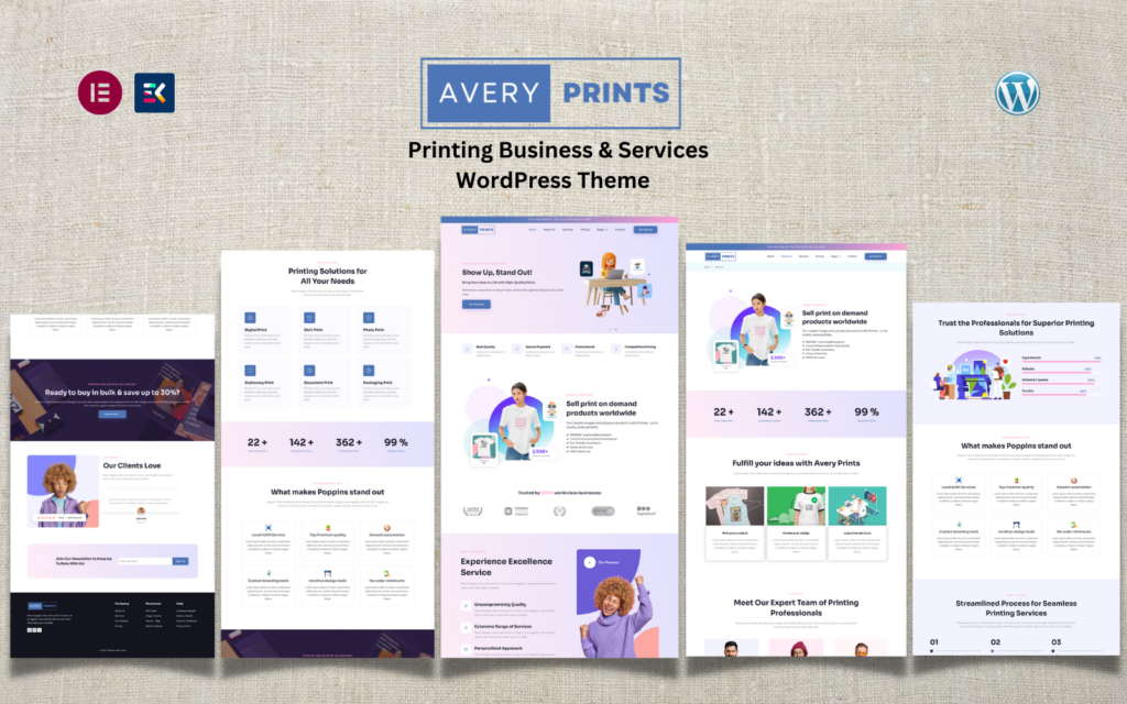 Avery Printing – 打印业务和按需印刷服务的WordPress主题