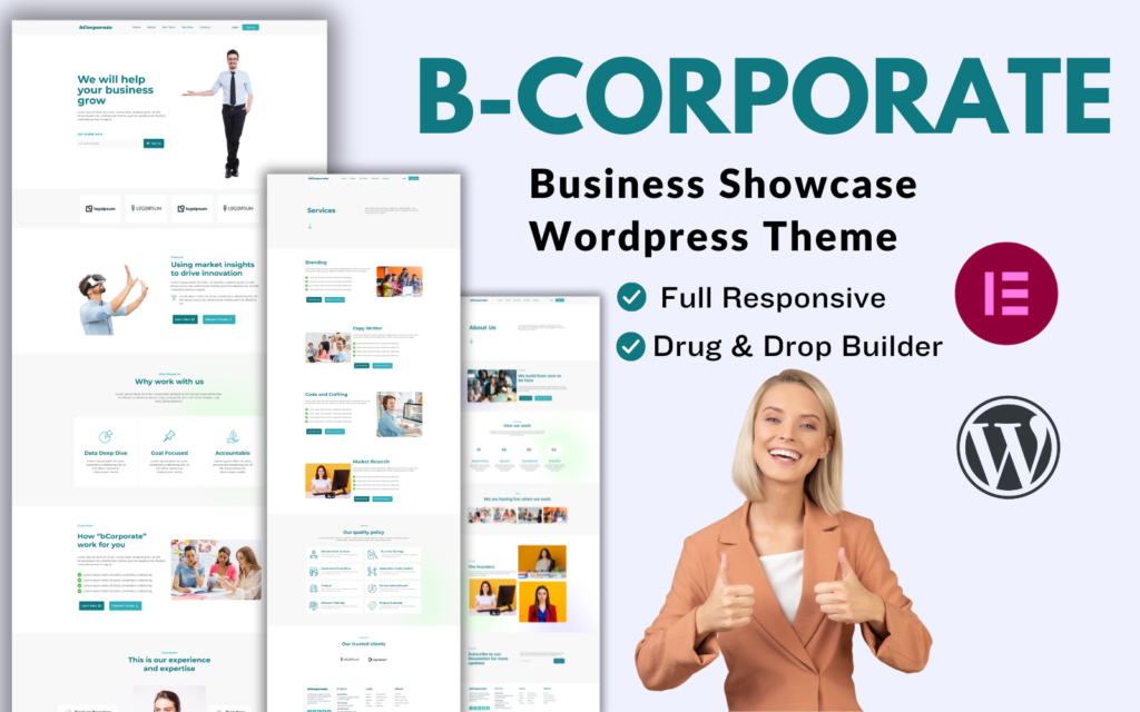 B-corporate是一款专为企业教练而设计的WordPress主题。