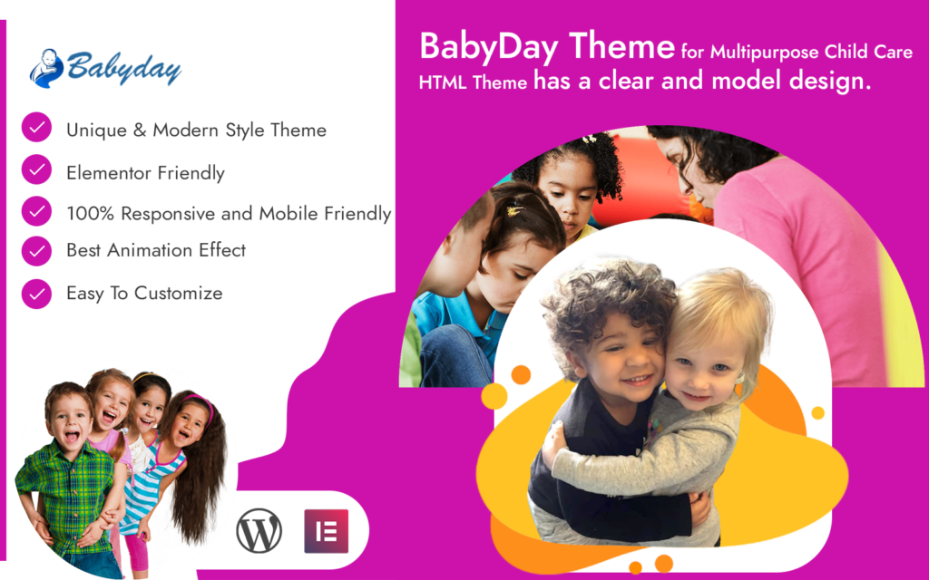 Babyday Child Care是一个WordPress主题，专为儿童保育机构或机构设计的。这个主题通常提供了许多儿童友好的设计元素，例如明亮的颜色，可爱的图案和易于导航的布局。主题可能还包括预订表单、日程安排功能、员工名单、课程信息等功能，以帮助机构有效管理和展示其服务。