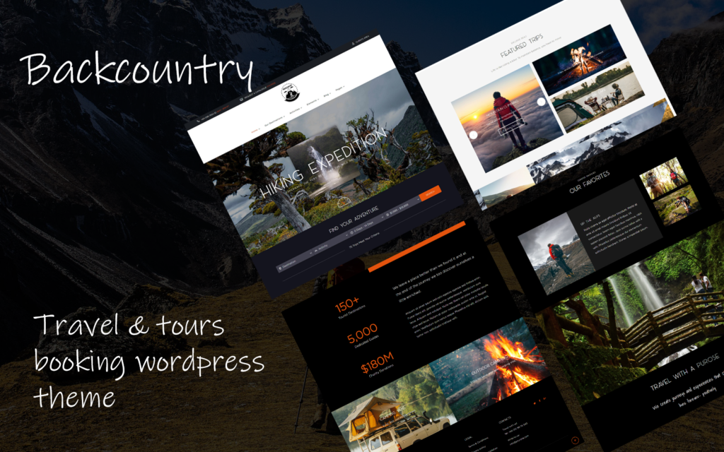 Backcountry Travel and Tours是一个 WordPress 主题，适合旅行和旅游网站使用。