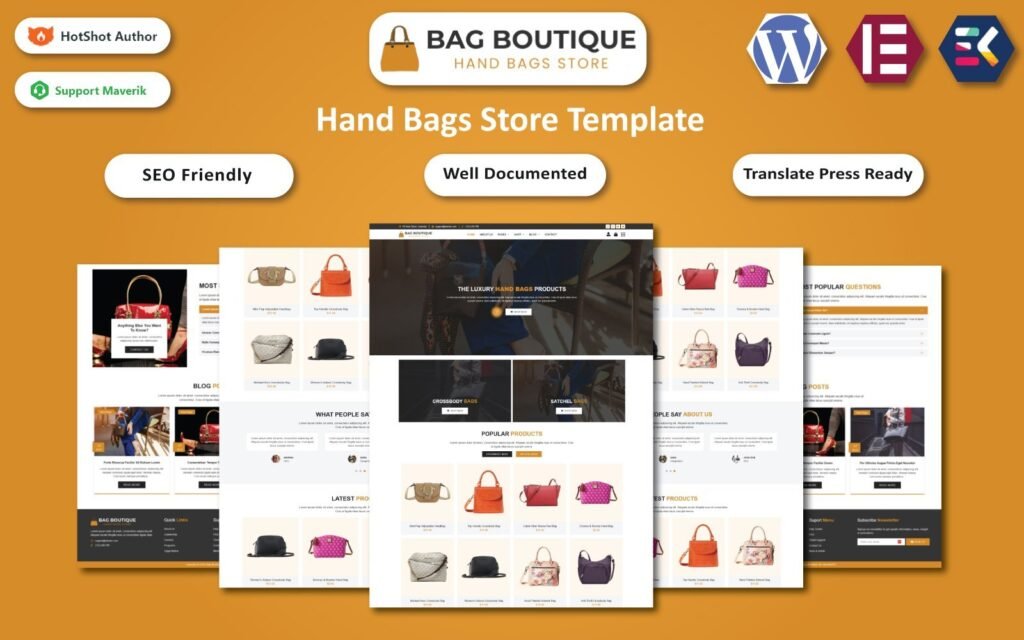 Bag Boutique – 奢华手袋销售商店 WordPress Elementor 模板