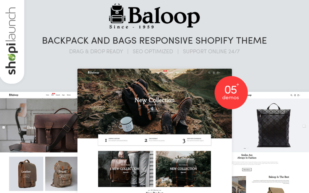 Baloop – 背包和包包响应式Shopify主题