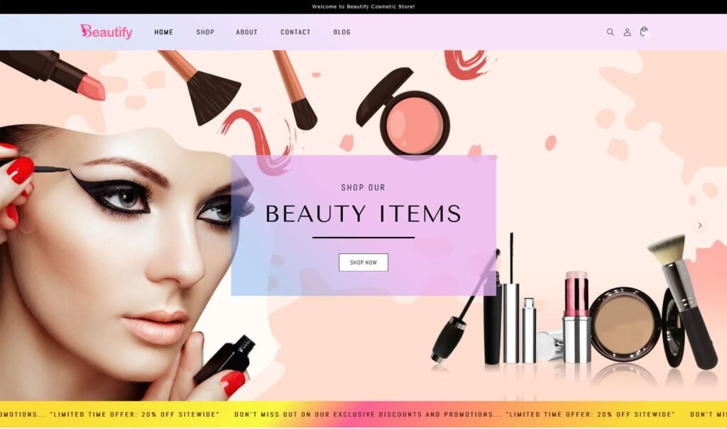 Beautify – 美容化妆精品护肤品店 Shopify 2.0 主题，Shopify 网站模板