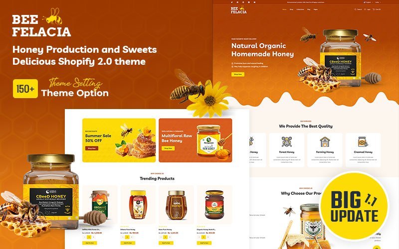 Beefelacia – 蜂蜜与有机食品多用途Shopify 2.0响应式主题