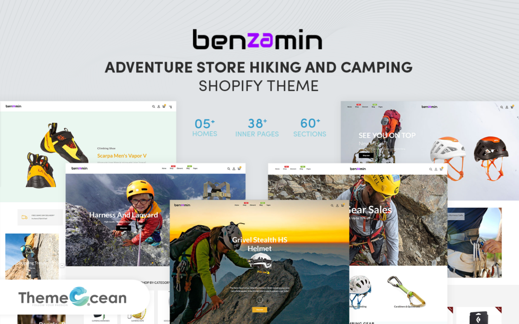 Benzamin – Adventure Store Hiking and Camping Shopify Theme是一款适用于徒步和露营冒险商店的Shopify主题。
