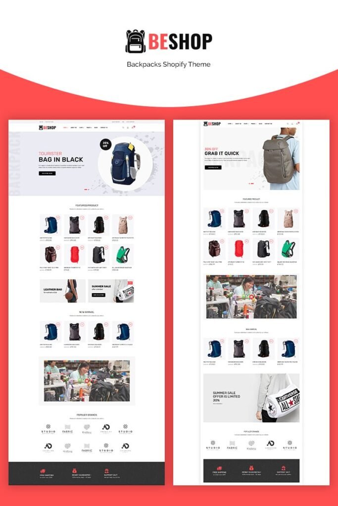 Beshop-背包电子商务Shopify主题