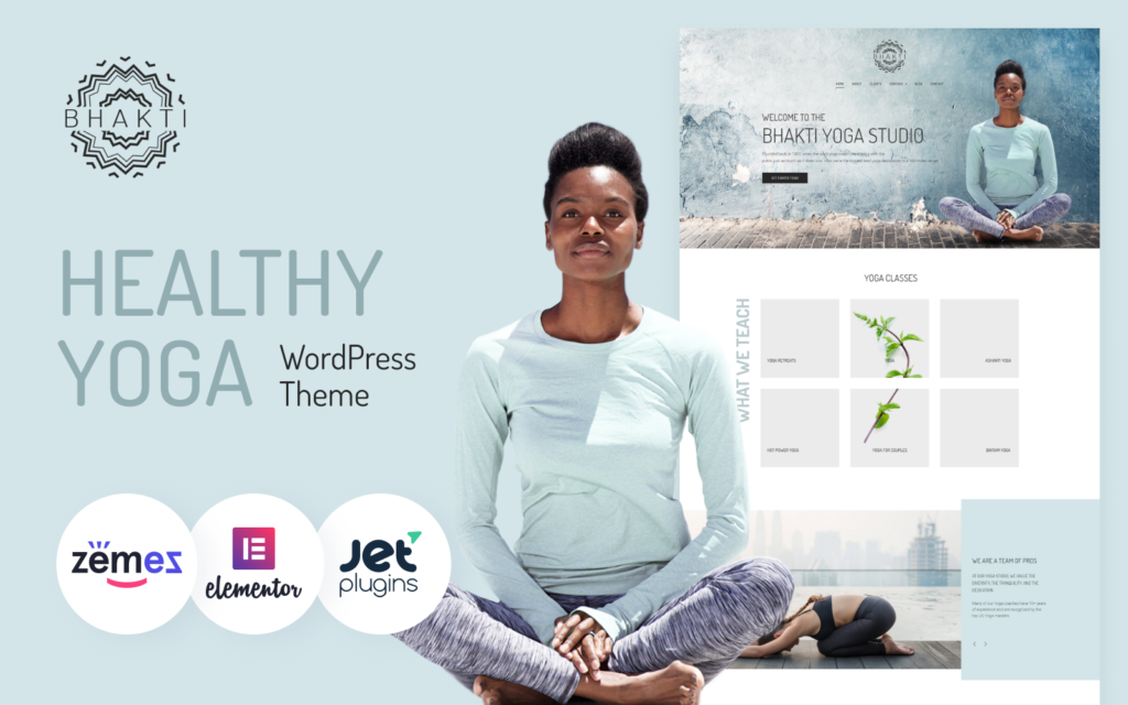 Bhakti – 多功能且健康的瑜伽主题WordPress模板