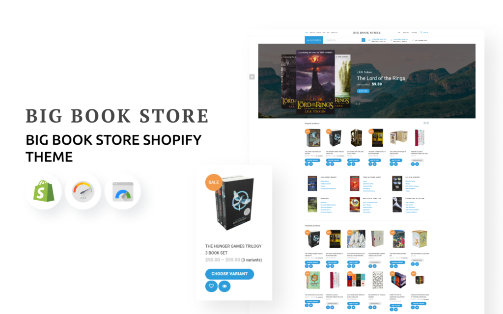 大型书店 – 电子商务 Shopify 主题