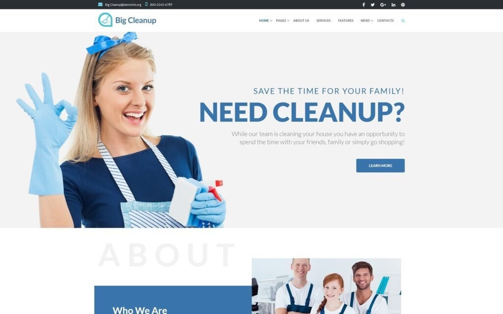 Big Cleanup – 清洁服务响应式WordPress主题