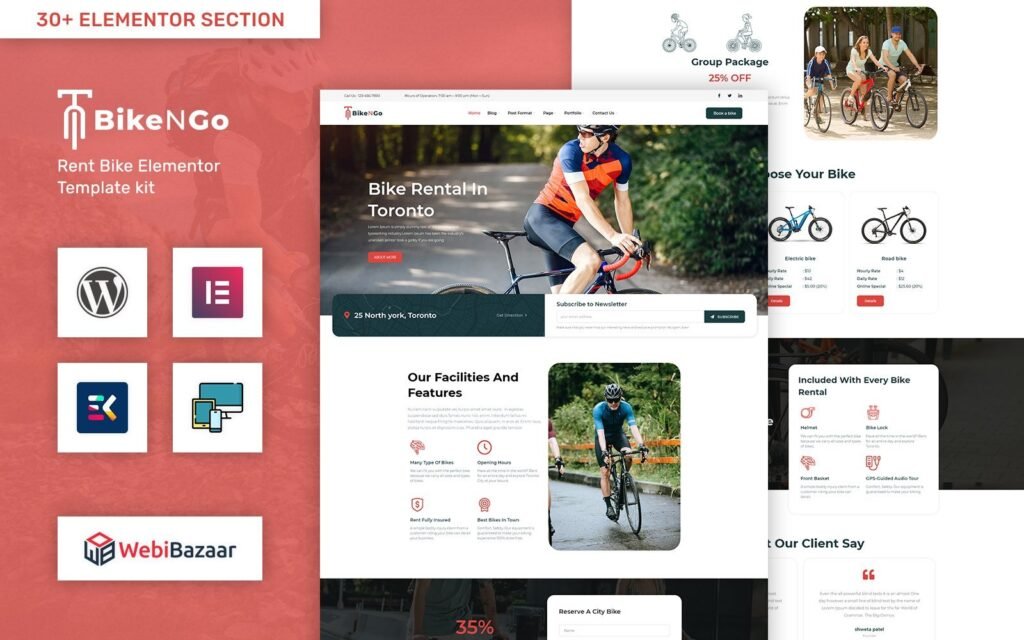 Bikengo – 自行车租赁和商店WordPress主题
