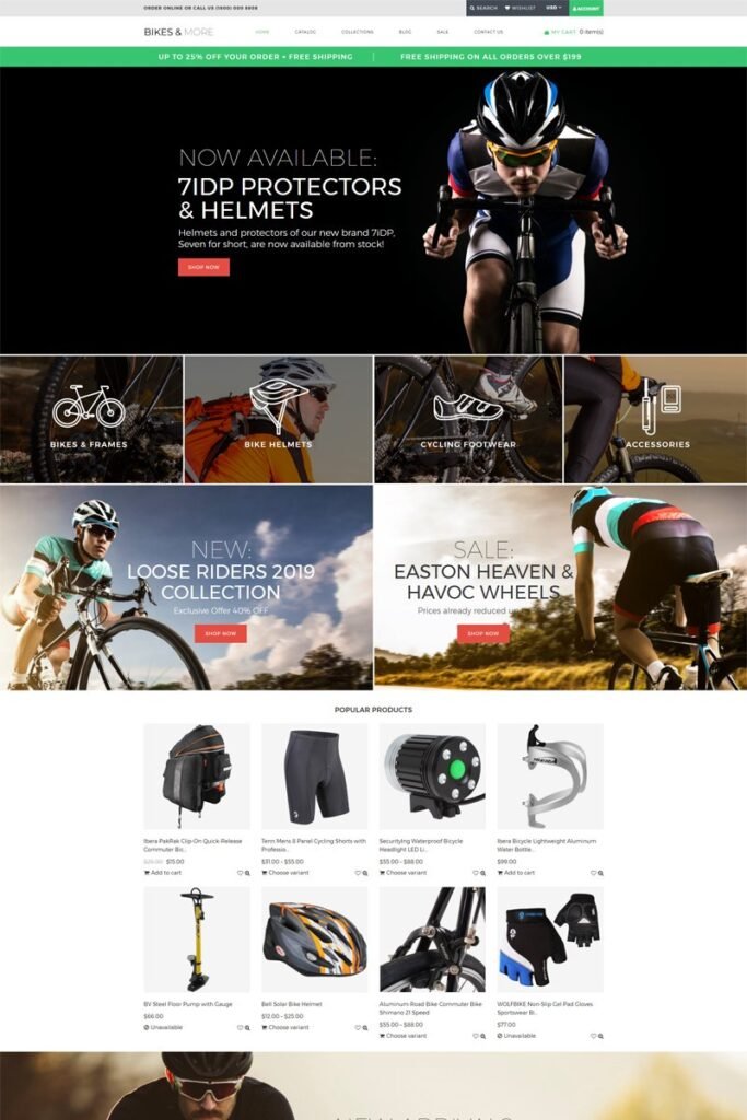 Bikes & More – 自行车店现代Shopify主题
