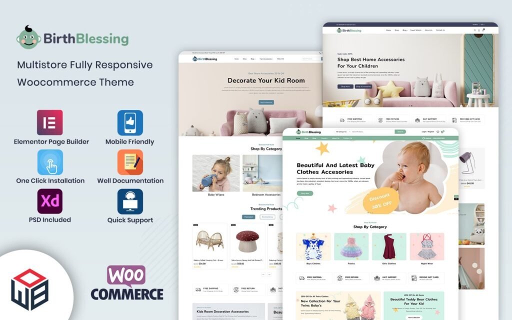BirthBlessing – 儿童服装和玩具 WooCommerce 模板