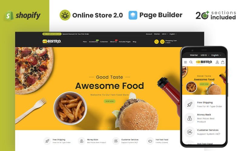 Bistro Food Store Shopify 主题