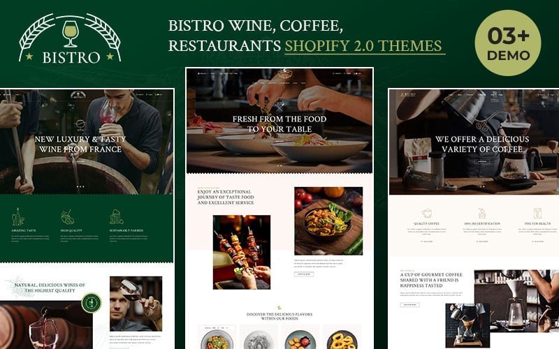 Bistro – 葡萄酒、咖啡和餐厅食品多用途Shopify 2.0响应式主题