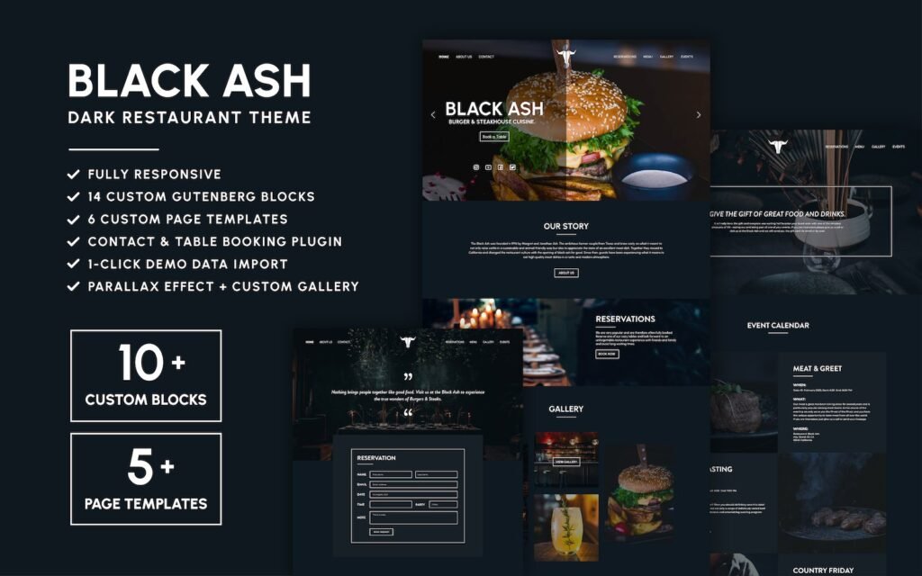 Black Ash – 暗黑餐厅WordPress主题