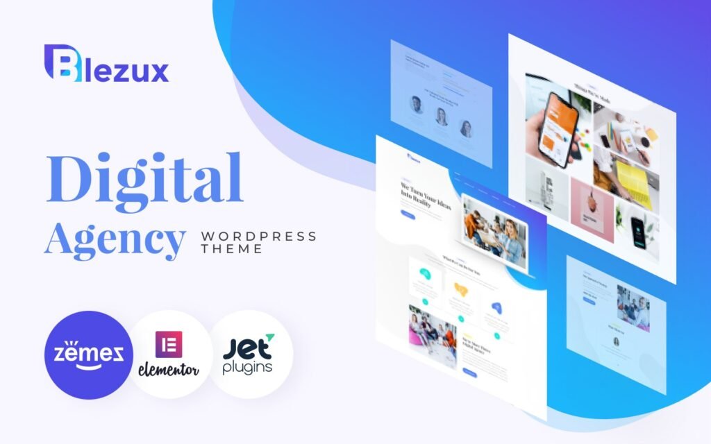 Blezux – 数字多用途现代WordPress Elementor主题