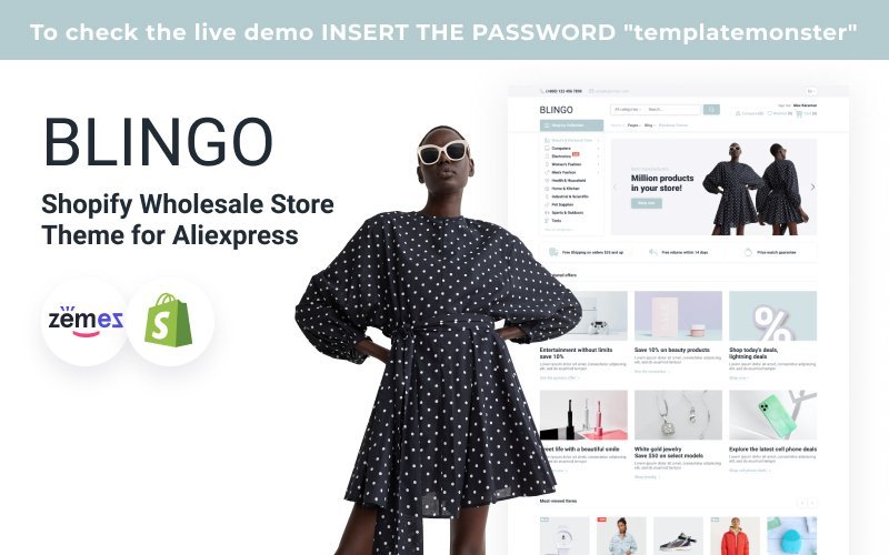Blingo – Shopify批发商店主题适用于AliExpress