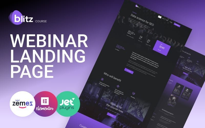 Blitz – 网络研讨会登陆页面模板 WordPress 主题