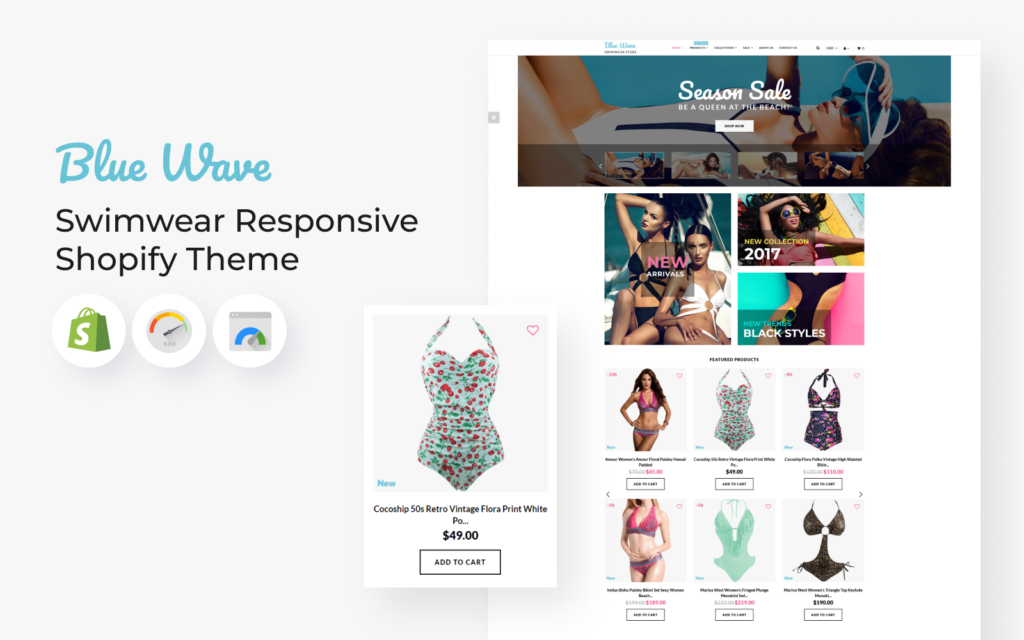 BlueWave – 游泳服响应式Shopify主题