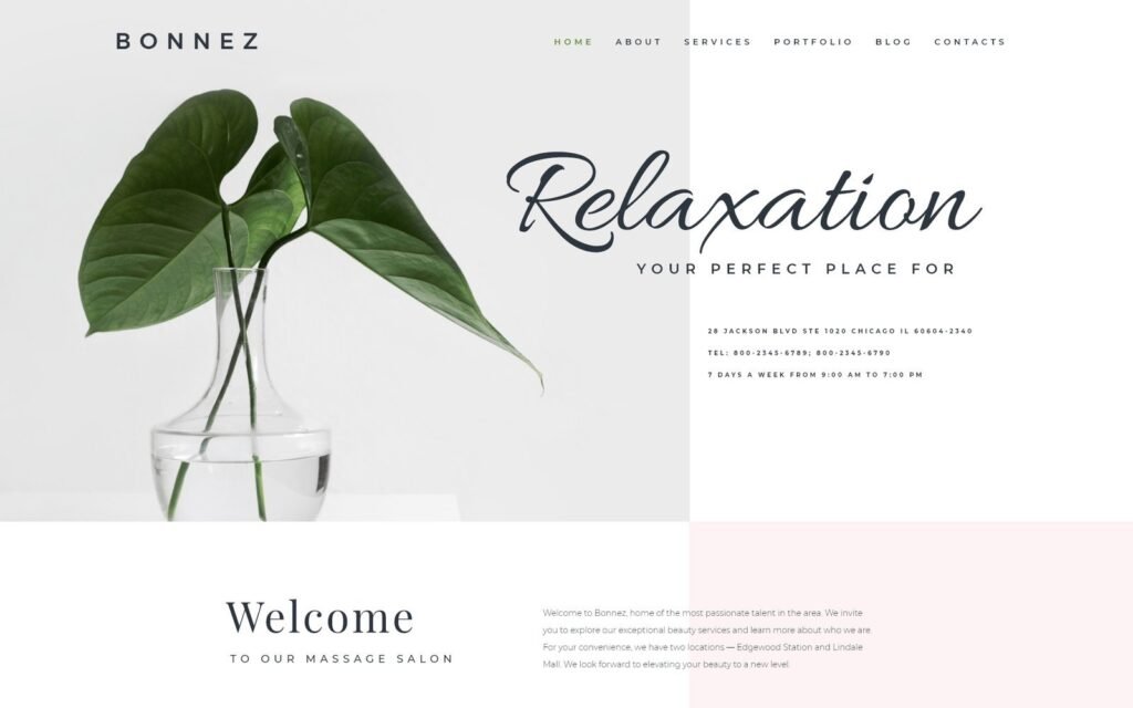 Bonnez – 按摩沙龙即用最小化WordPress Elementor主题
