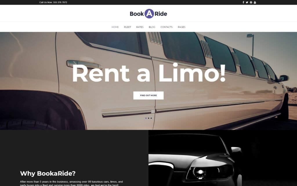 BookaRide – 豪华轿车租赁服务WordPress主题