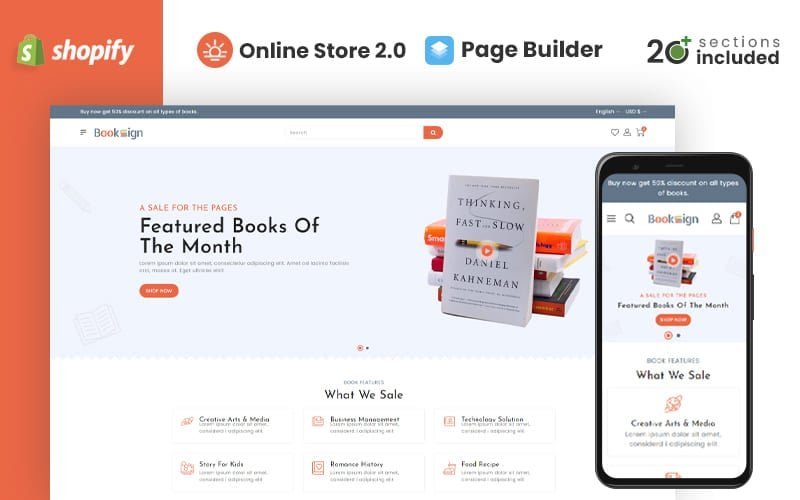 Booksign是一款针对图书店的Shopify主题。