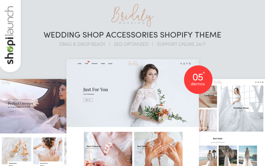 Bridaly – 婚礼商店配件响应式Shopify主题